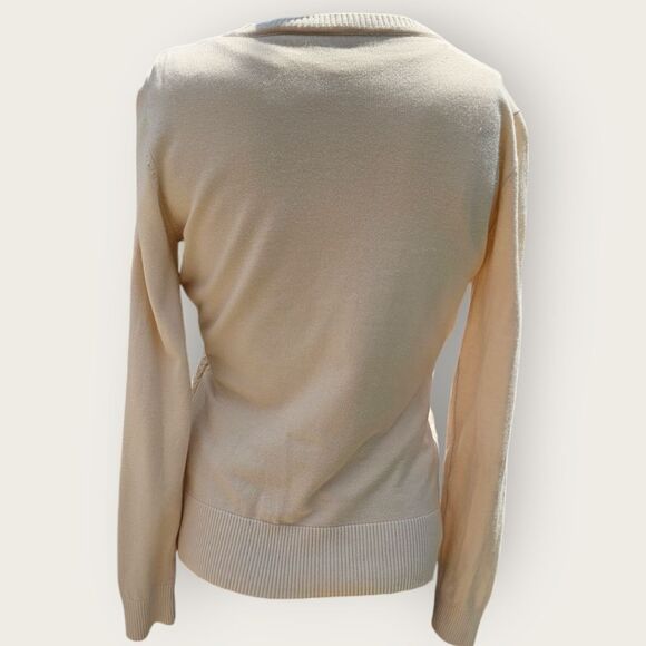 Leo Guy Creamy Ivory Beaded Embroidered Cardigan Tank Set Size 2 - Picture 12 of 16